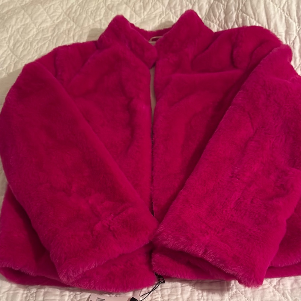 Banana Republic Pink Faux Fur Jacket